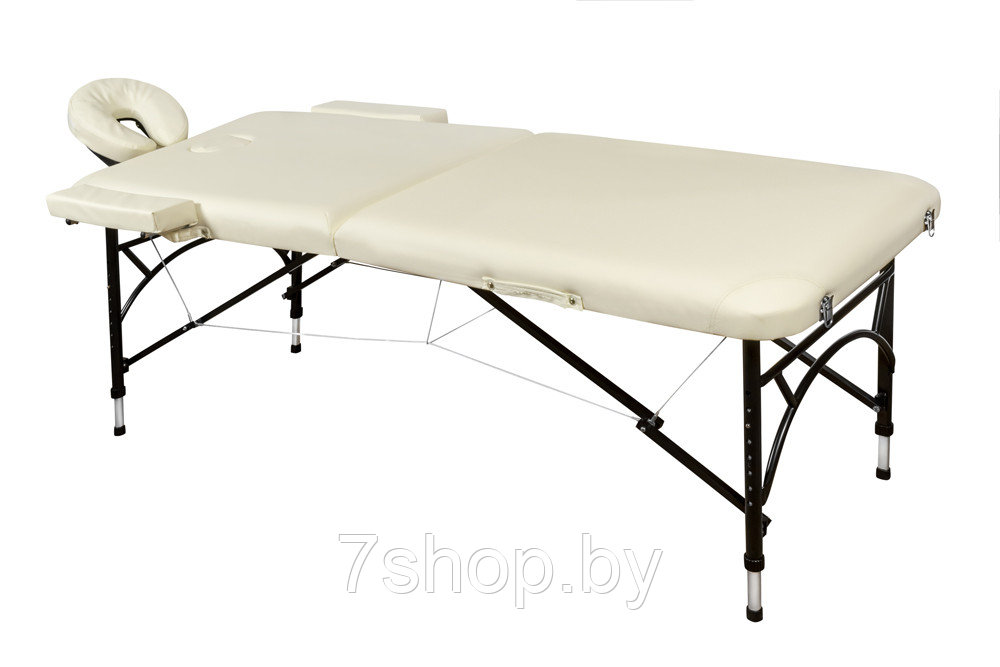 Складной 2-х секционный алюминиевый массажный стол BodyFit, бежевый - фото 5 - id-p54584560