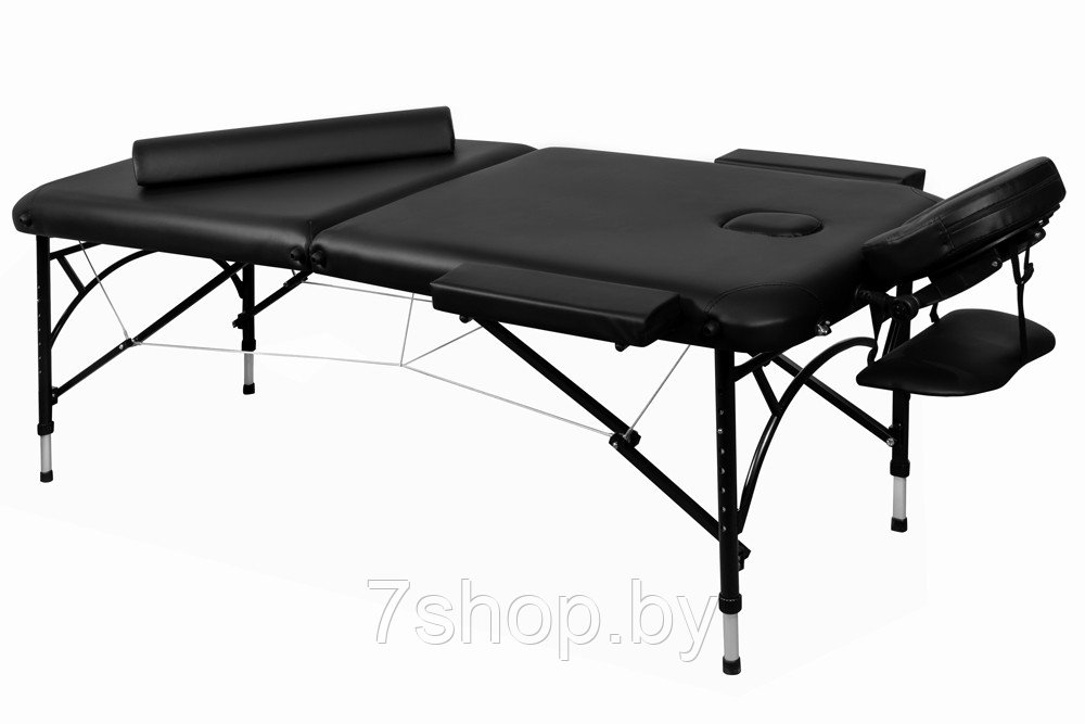 Складной 2-х секционный алюминиевый массажный стол BodyFit, черный 60 см - фото 2 - id-p172067209