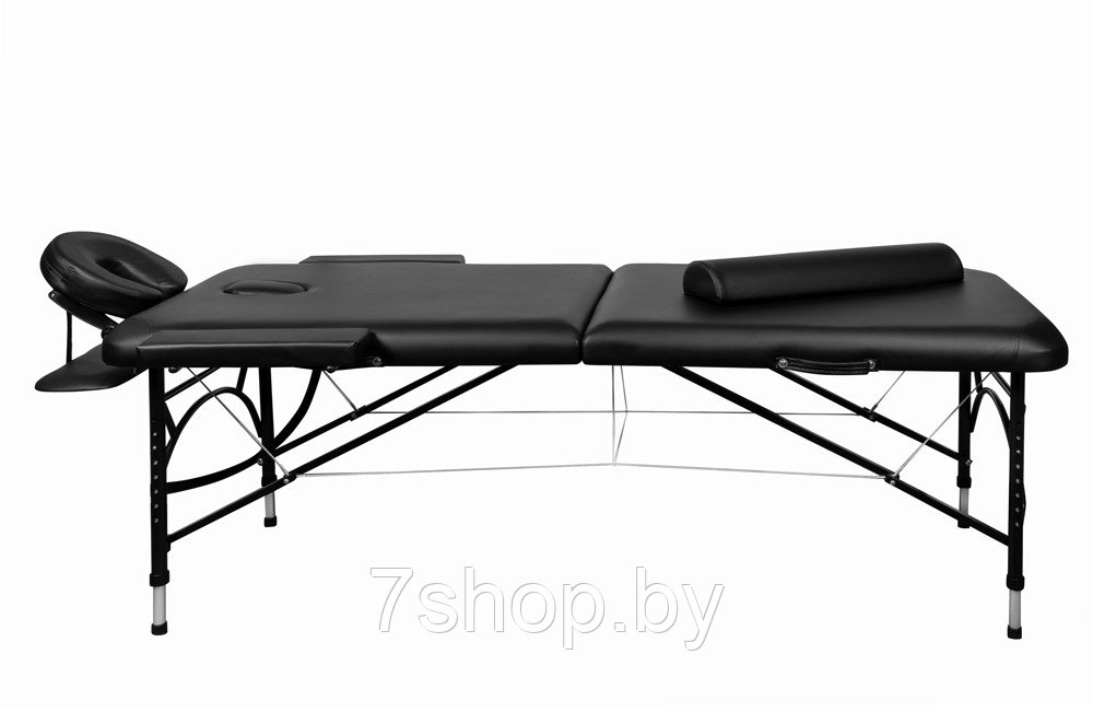 Складной 2-х секционный алюминиевый массажный стол BodyFit, черный 60 см - фото 3 - id-p172067209