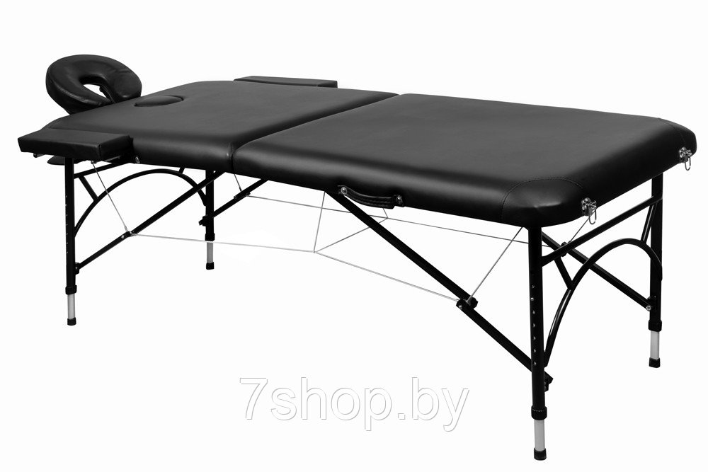 Складной 2-х секционный алюминиевый массажный стол BodyFit, черный 60 см - фото 4 - id-p172067209