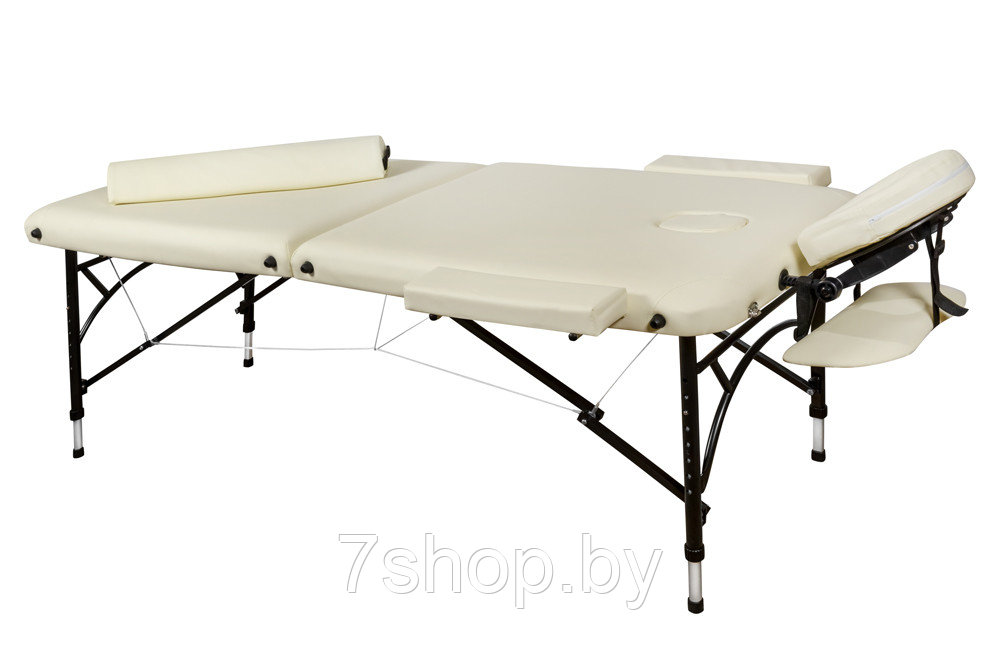 Складной 2-х секционный алюминиевый массажный стол BodyFit, кремовый 70 см - фото 2 - id-p172067212