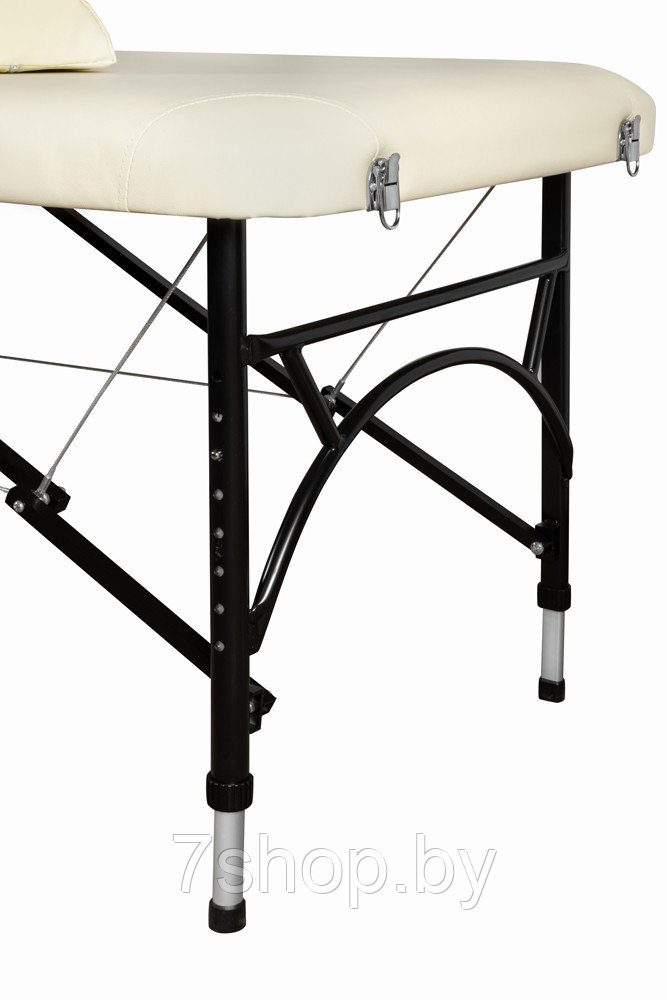 Складной 2-х секционный алюминиевый массажный стол BodyFit, кремовый 70 см - фото 5 - id-p172067212