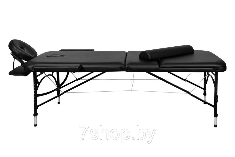 Складной 3-х секционный алюминиевый массажный стол BodyFit, черный 70 см - фото 3 - id-p172072009