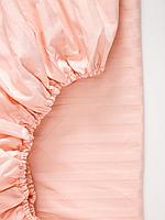 Простыня на резинке Stripe страйп-сатин Розовый, 160