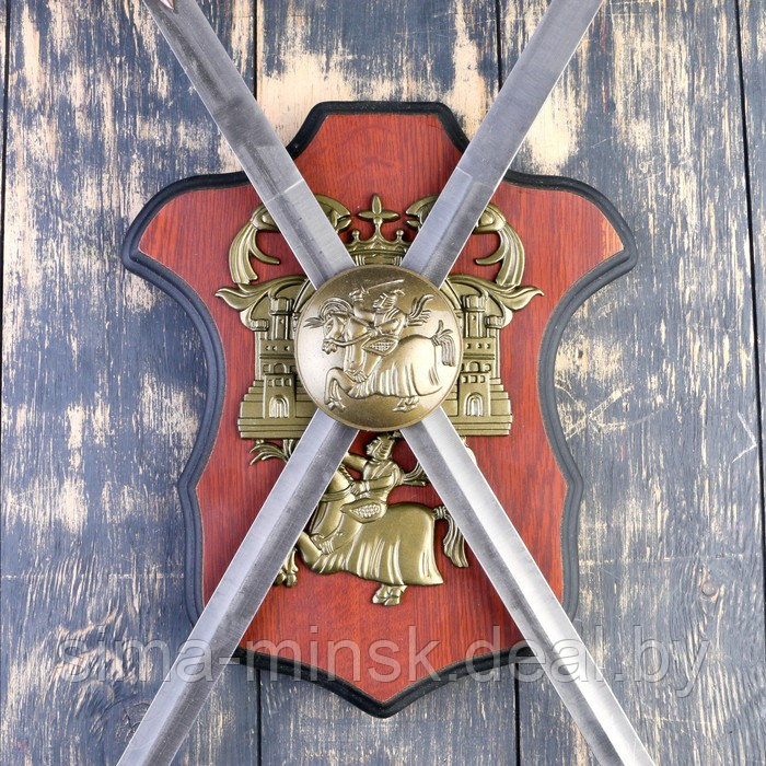 Сувенирное оружие на планшете «Рыцарский турнир», два меча на щите, 71см - фото 5 - id-p172075763