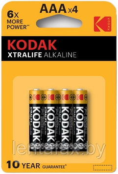 Батарейки (Элемент питания) Kodak LR6-4BL XTRALIFE [KAA-4] (блистер 4шт. ААА), Китай