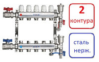 Коллектор 2 контура для радиаторного отопления, с кранами Vieir