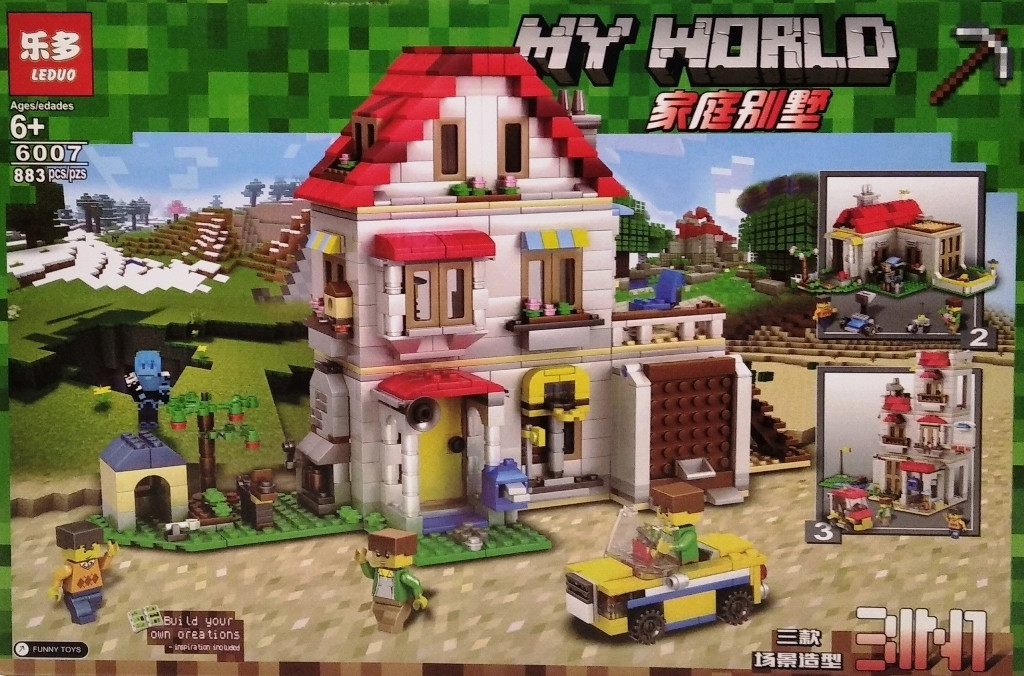 Конструктор Майнкрафт Minecraft 3 в 1 Особняк 883 дет. Leduo 6007, аналог Лего
