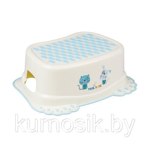 Подставка детская для ног Тега Кот и Пес противоскользящая светло-желтая