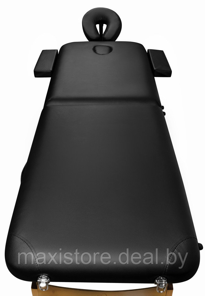 Складной 2-х секционный деревянный массажный стол BodyFit, черный 60 см (валик в комплекте) - фото 3 - id-p172120656