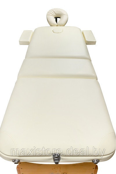 Складной 3-х секционный деревянный массажный стол BodyFit, кремовый 60 см (валик в комплекте) - фото 4 - id-p172120870