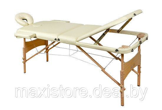 Складной 3-х секционный деревянный массажный стол BodyFit, кремовый 70 см (валик в комплекте) - фото 3 - id-p172120967