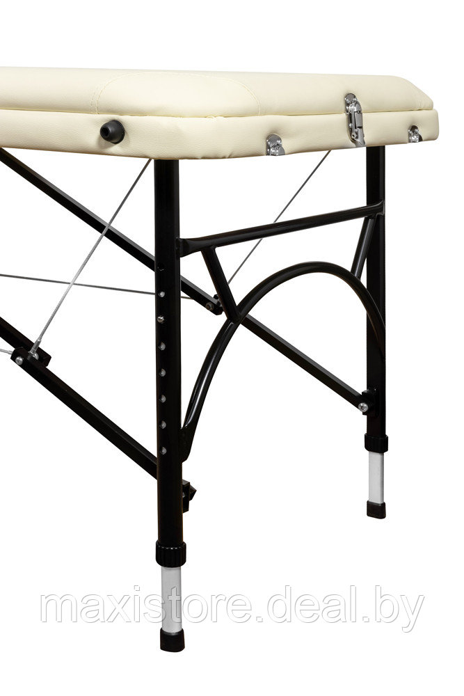 Складной 3-х секционный алюминиевый массажный стол BodyFit, кремовый 70 см (валик в комплекте) - фото 5 - id-p172137086