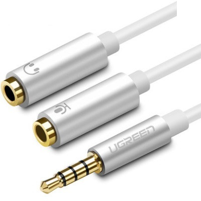 Аудио разветвитель для микрофона и наушников Ugreen Splitter Cable 3.5mm Mic+Earphone - фото 1 - id-p172141761