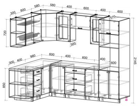 Угловая кухня Мила Деко 1,68х2,6 фабрика Интерлиния - фото 4 - id-p172144927