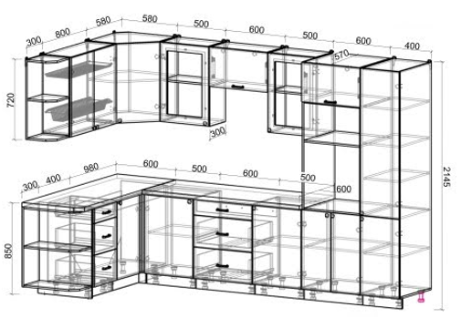 Угловая кухня Мила Деко 1,68х3,2 фабрика Интерлиния - фото 2 - id-p172147412