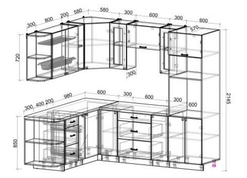 Угловая кухня Мила Деко 1,88х2,4 фабрика Интерлиния - фото 2 - id-p172148474