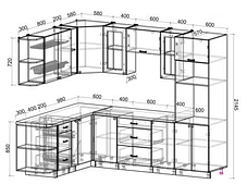 Готовая угловая кухня Мила Деко 1,88х2,6 много вариантов цветов и комбинаций фабрика Интерлиния, фото 2
