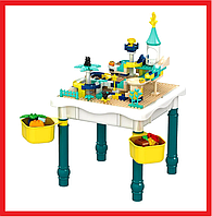 6875913 Развивающий игровой стол Pituso, 121 элемент + 1 стульчик, детский конструктор, детский столик, набор