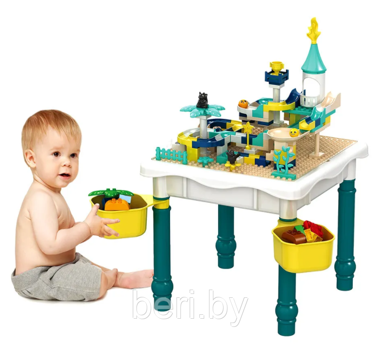 6875913 Развивающий игровой стол Pituso, 121 элемент + 1 стульчик, детский конструктор, детский столик, набор - фото 2 - id-p172189933