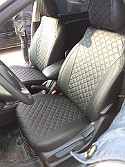 Чехлы Lada Vesta / Vesta SW Cross  2015 +, экокожа .чёрные ромб чёрная  нитка