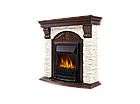 Портал Firelight TORRE CLASSIC для очагов Electrolux 16" Камень белый/Темный дуб, фото 2