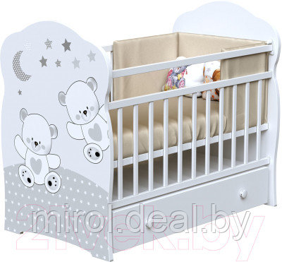 Детская кроватка VDK Funny Bears маятник и ящик - фото 1 - id-p172203954