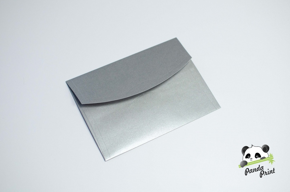 Конверт дизайнерский 130х180 мм Серебро металлик, фото 1