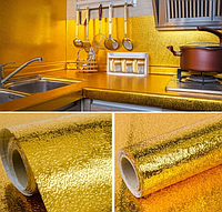 Алюминиевая пленка фольга - (60смх3м) Маслозащитная и огнестойкая Золото