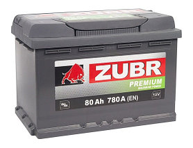 Автомобильный аккумулятор Zubr Premium R+ (80 А/ч)
