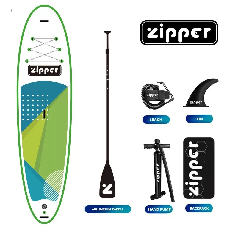 Доска SUP Board надувная (Сап Борд) Zipper S Line 11' (335см) Green - фото 8 - id-p172190316