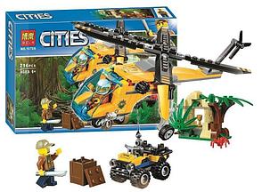 10709 Конструктор Bela Cities "Грузовой вертолет исследователей Джунглей" 216 деталей, аналог Lego City 60158, фото 2
