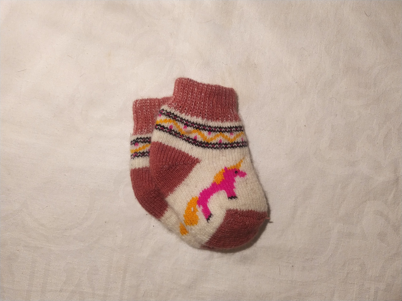 Носочки шерстяные на младенца "Единорожек" - фото 1 - id-p172238476