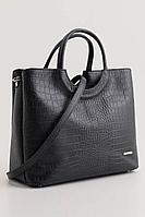 Женская осенняя кожаная черная сумка Souffle 303 5001 без размерар.
