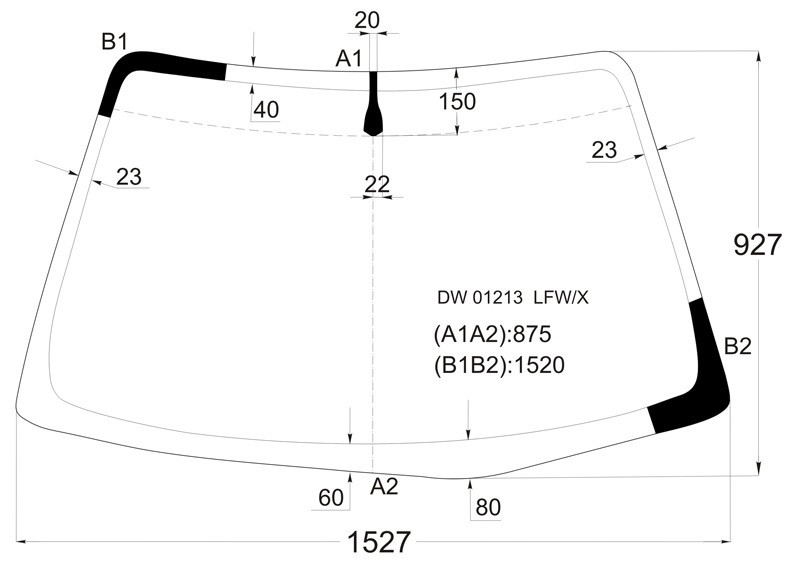 Стекло лобовое в клей chrysler sebring 2d coupe (95-00). Новое. Пр-во Китай XYG.