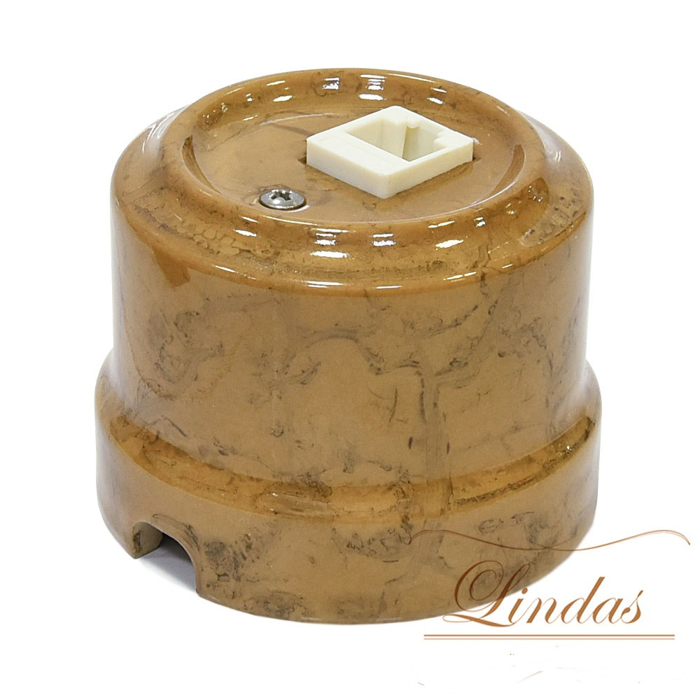 Розетка RJ-45 декор Капучино, Lindas