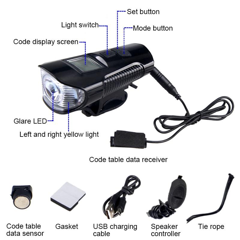 Велосипедный фонарь + компьютер + звонок XA - 585-t6+2LED, micro USB, встроенный аккумулятор - фото 3 - id-p172273593