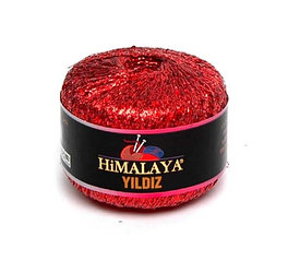 Пряжа Himalaya Yildiz (Гималаи Илдиз) с пайетками цвет 58112 красный с красными пайетками