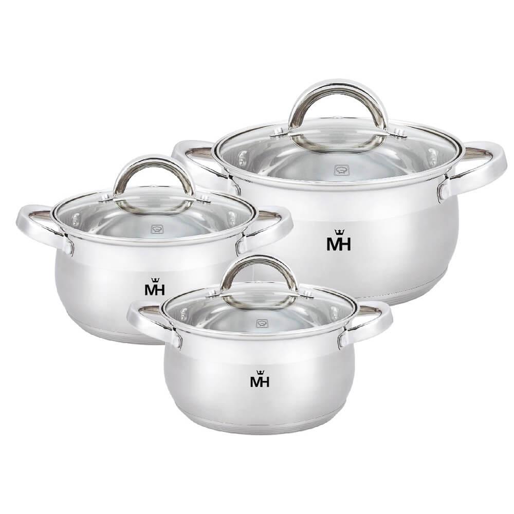 Набор посуды «Mercury Haus», MC 1629 Belly 6 предметов 1,7/2,3/3,4 л 16/18/20 см - фото 1 - id-p172277278