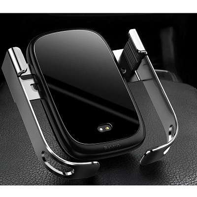 Автомобильный держатель с беспроводной зарядкой Baseus WXHW01-01 Rock-solid Electric Holder Wireless Charger - фото 4 - id-p172277905