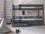 Двухъярусная кровать  "Амелия" с ящиками (90х200 см) Массив сосны, фото 2