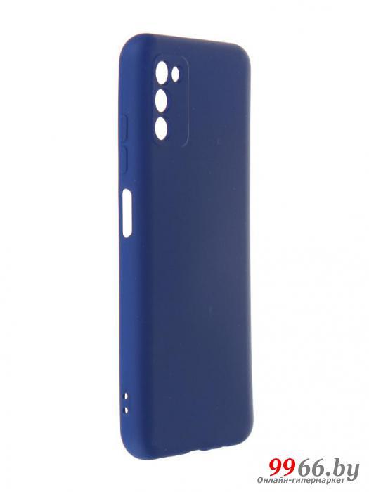 Чехол DF для Samsung Galaxy A03s с микрофиброй Silicone Blue sOriginal-26 - фото 1 - id-p171023645