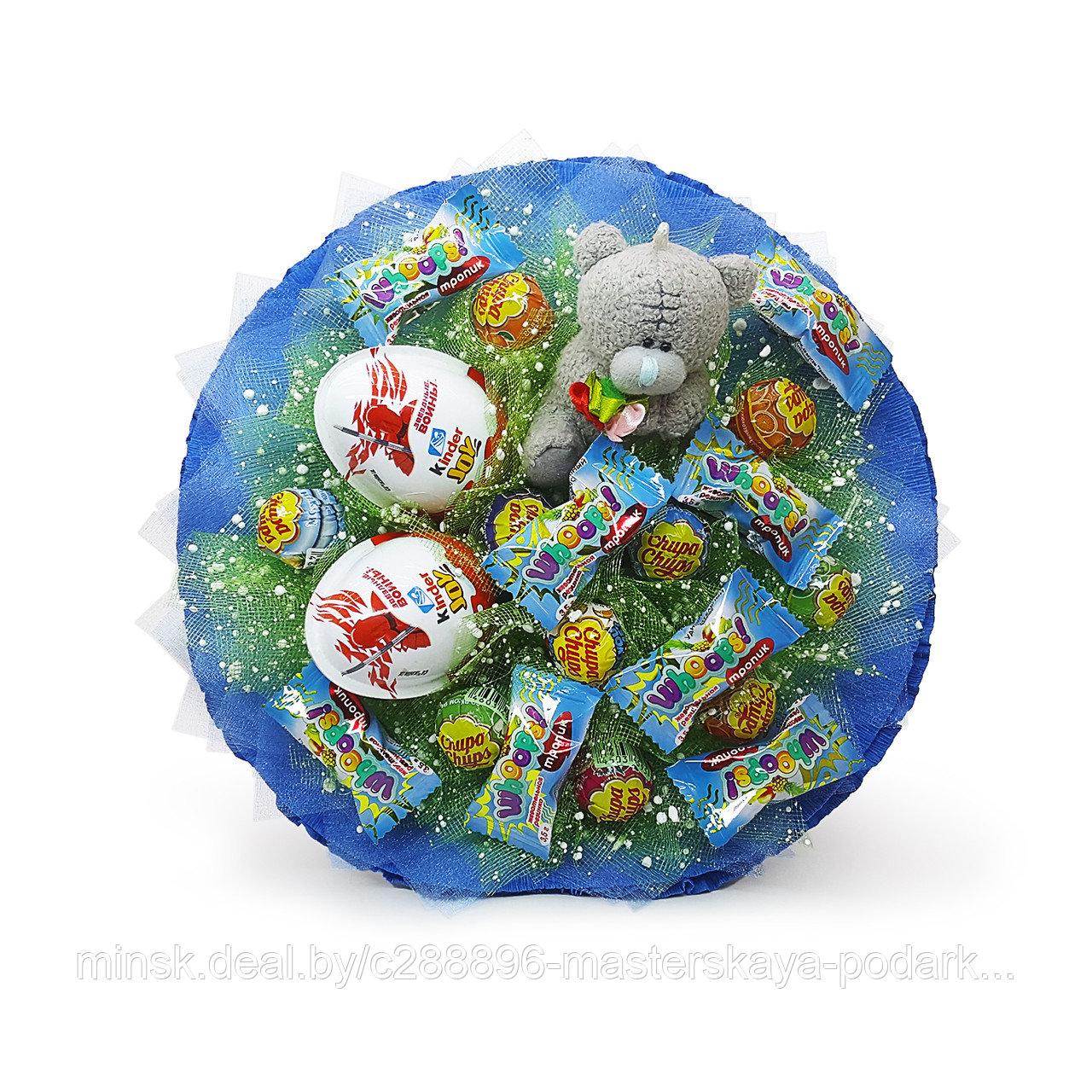 Букет из сладостей и игрушки для мальчика - фото 1 - id-p172283183