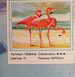 Алмазная мозаика "Розовые фламинго" 40*50,на подрамнике, фото 2
