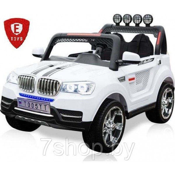 Двухместный детский электромобиль Electric Toys BMW X5 Lux 12V (белый) 10Ah с дугами