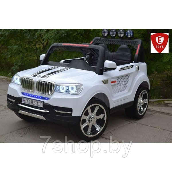 Двухместный детский электромобиль Electric Toys BMW X5 Lux 12V (белый) 10Ah с дугами - фото 2 - id-p172264338