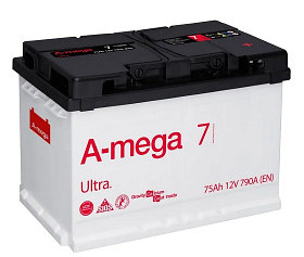 Автомобильный аккумулятор A-mega Ultra 75 R (75 А/ч)