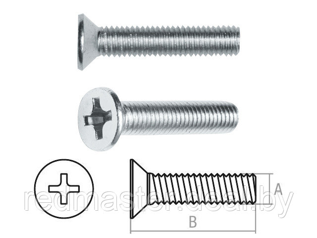 Винт М6х16 mm потайная головка, цинк, DIN 965 (1000 шт) STARFIX SMC3-48822-1000