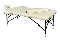Массажный стол 2-секционный алюминиевый BodyFit (186x60 см) бежевый