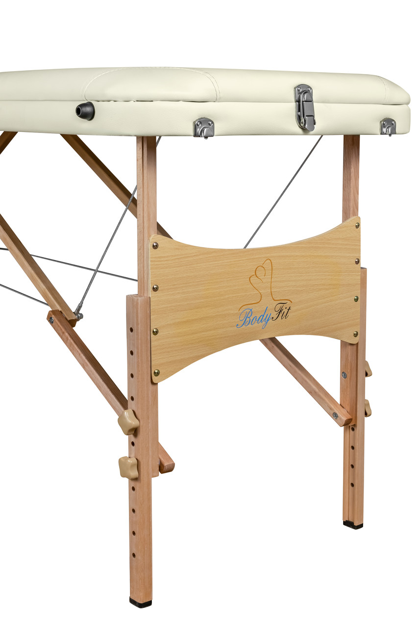 Массажный стол 3-х секционный деревянный BodyFit (185x60) бежевый - фото 4 - id-p172291304